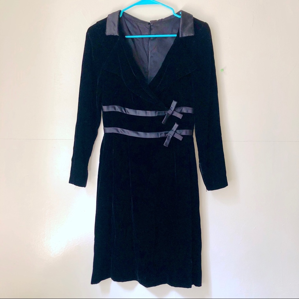 Vintage black velvet cocktail dress